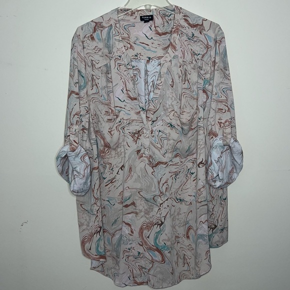 Torrid Harper Crepe de Chine Pullover V-neck Blouse Size 4X - Picture 11 of 11